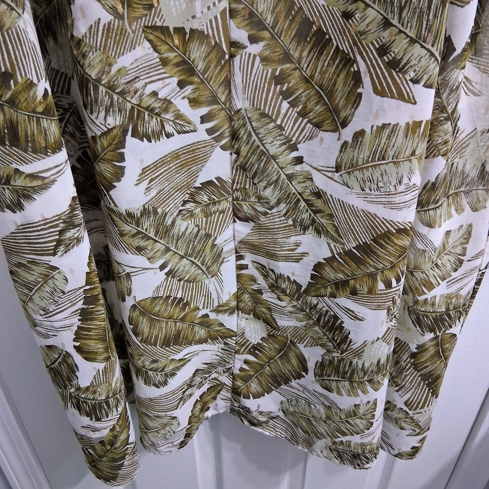 Kimono Duster Tropical Print Botanical Palm Leaves Long Length Gypsy Moondust - Picture 14 of 17